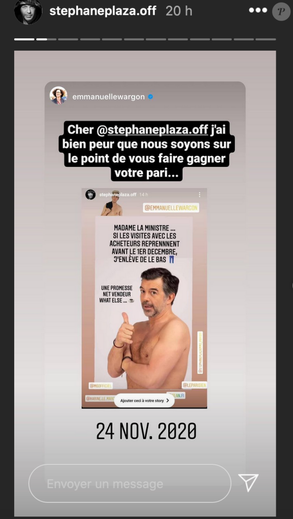 La minstre du Logement répond à la proposition coquine de Stéphane Plaza sur Instagram