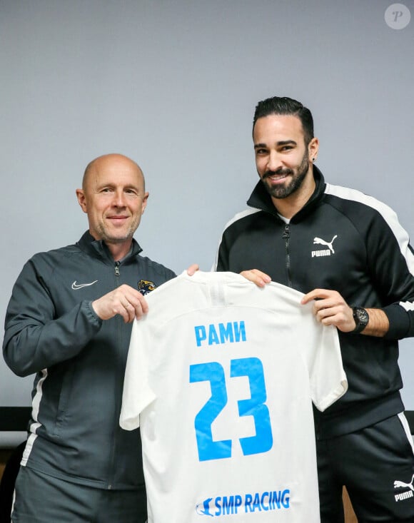 Adil Rami lors de la signature de son contrat avec le FC Sotchi. Le 28 février 2020.