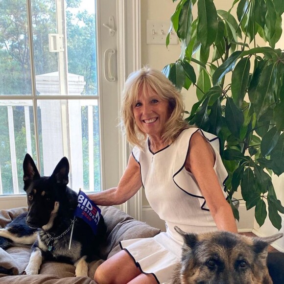 Jill Biden et ses deux chiens, Major et Champ, sur Instagram en août 2020.