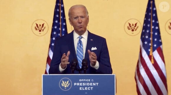 Le président élu des États-Unis, Joe Biden, prononce un discours de Thanksgiving au peuple américain à Wilmington, Delaware. Le 25 novembre 2020.