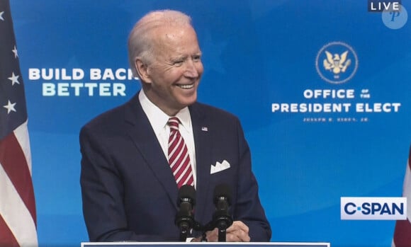 Joe Biden prononce un discours à propos de l'économie américaine à Wilmington le 16 novembre 2020. © C-Span/ZUMA Wire / Bestimage