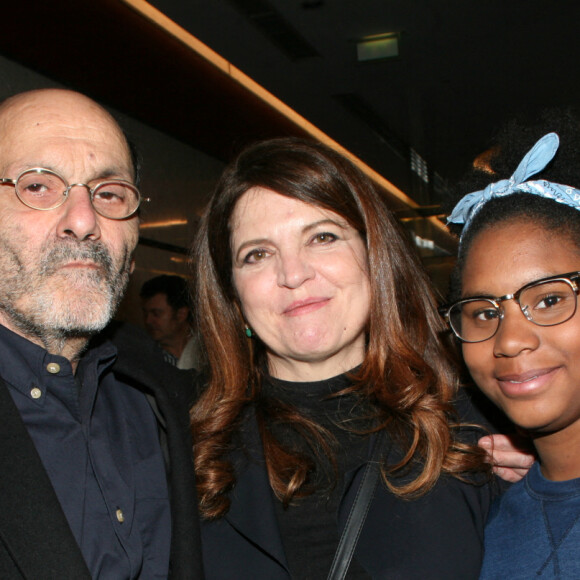 Exclusif - Jean-Pierre Bacri, Agnès Jaoui et sa fille adoptive brésilienne Lorannie que Jean-Pierre Bacri considère également comme sa fille - Avant-première du film "Place Publique" à Paris, France, le 16 avril 2018. © JLPPA/Bestimage 