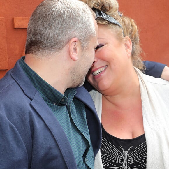 Marianne James et son compagnon Bertrand Edl - Jour 10 - Les célébrités au village des Internationaux de Tennis de Roland Garros à Paris. Le 6 juin 2017 © Moreau-Jacovides / Bestimage 