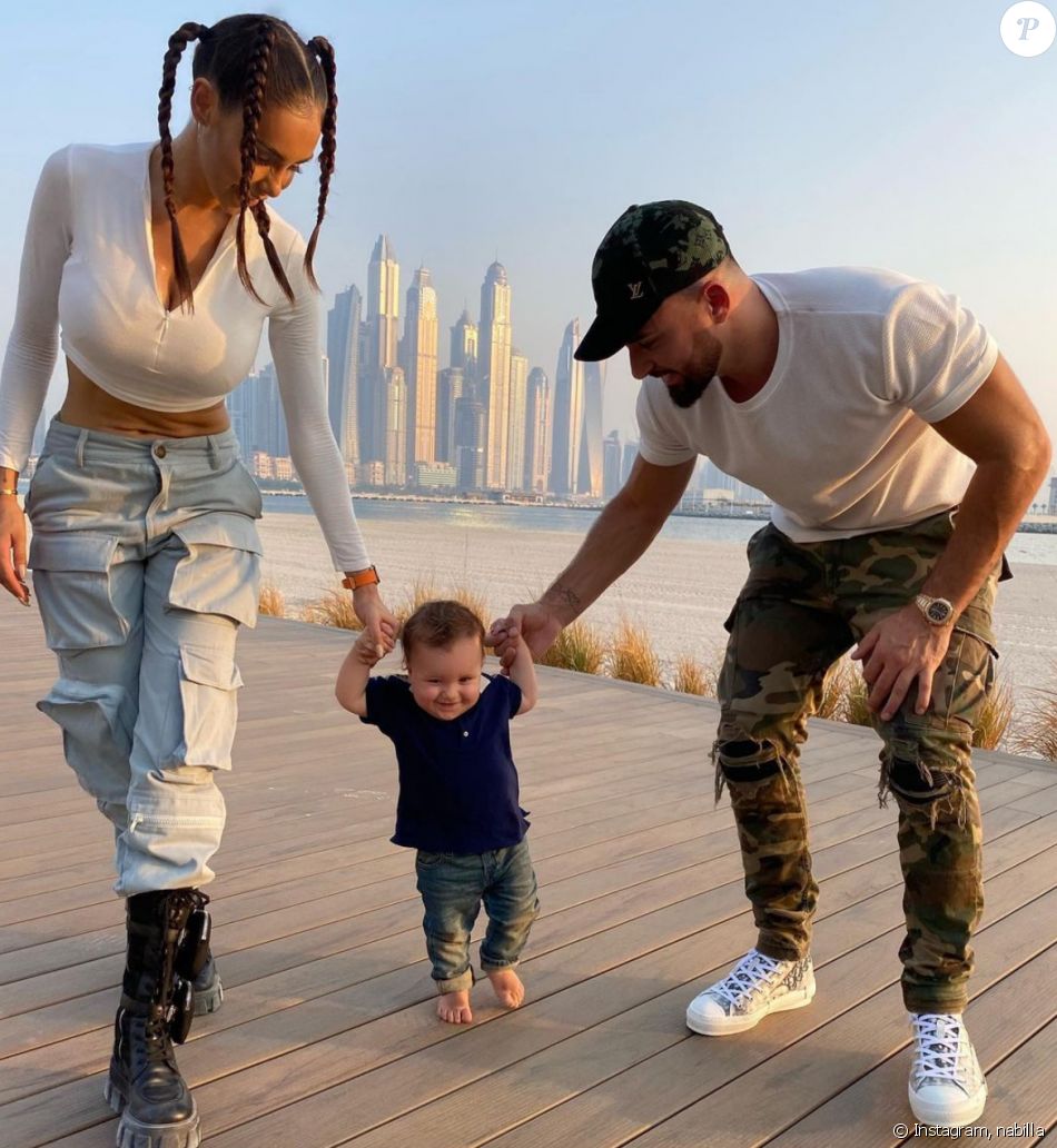 Nabilla et Thomas Vergara avec leur fils Milann (1 an) - Instagram