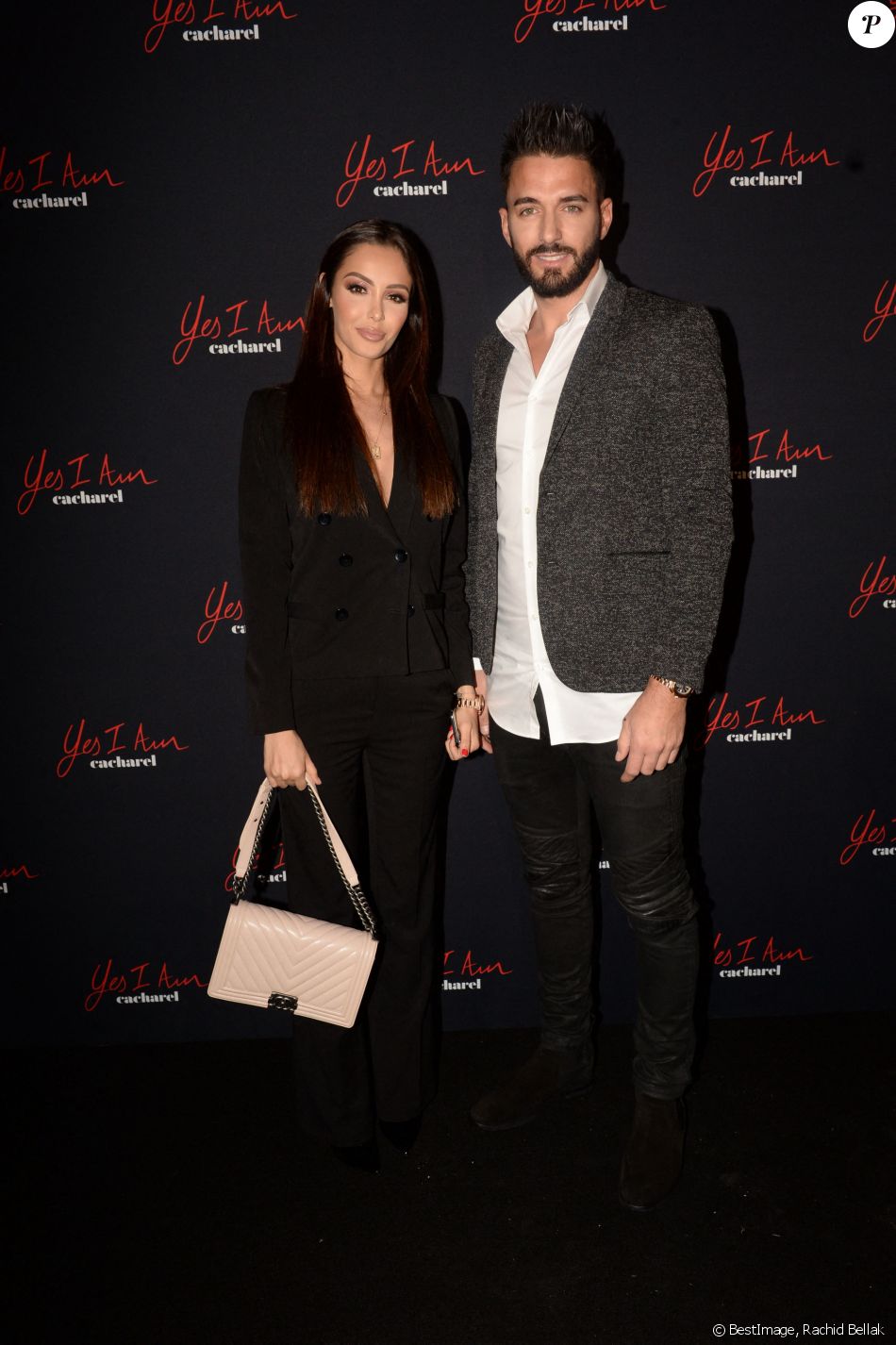 Nabilla Benattia et son compagnon Thomas Vergara lors de la soirée de lancement du nouveau parfum Cacharel "Yes I Am" à Paris, le 7 février 2018. © Rachid Bellak/Bestimage