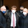 Bernard Laporte et Max Guazzini - Obsèques du rugbyman Christophe Dominici en l'église Saint-Louis de Hyères le 4 décembre 2020 © Patrick Carpentier / Bestimage