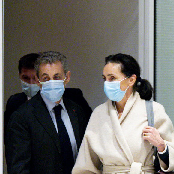 L'ancien président Nicolas Sarkozy et son avocate Maître Jacqueline Laffont - Arrivées au procès des "écoutes téléphoniques" (aussi affaire Bismuth) à Paris le 30 novembre 2020. © JB Autissier / Panoramic / Bestimage 