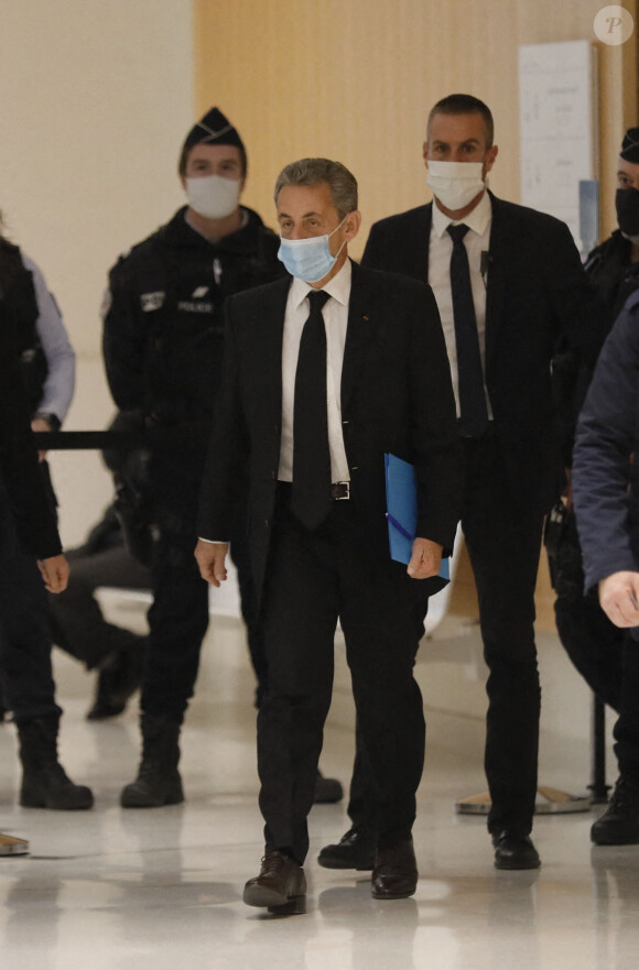 Nicolas Sarkozy - Arrivées au procès des "écoutes téléphoniques" (aussi affaire Bismuth) à Paris le 7 décembre 2020. © Christophe Clovis / Bestimage 