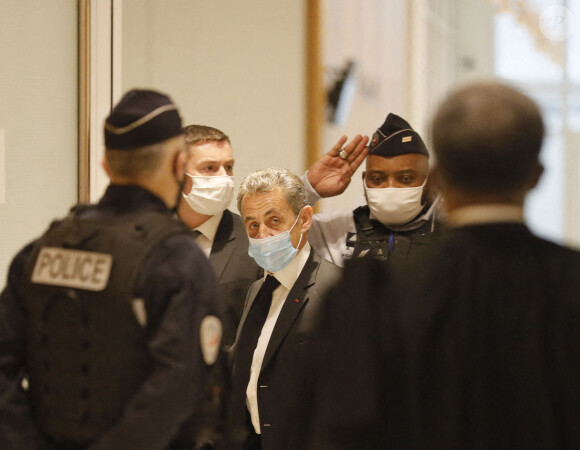 Nicolas Sarkozy - Arrivées au procès des "écoutes téléphoniques" (aussi affaire Bismuth) à Paris le 7 décembre 2020. © Christophe Clovis / Bestimage 