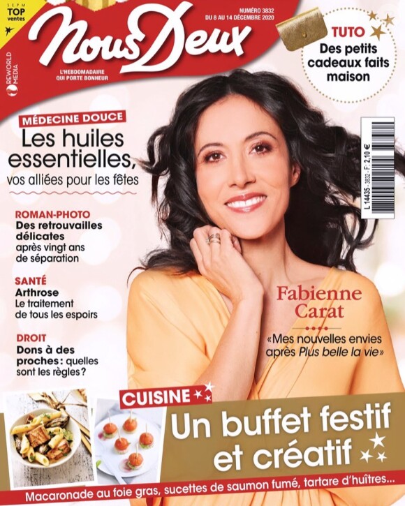 Fabienne Carat en couverture du magazine "Nous Deux".