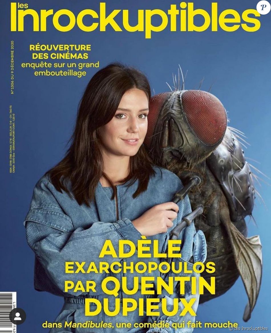 Une du numéro des Inrockuptibles datée du 9 décembre 2020, avec Adèle Exarchopoulos pour &quot;Mandibules&quot;.