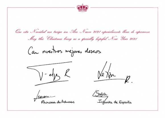 La princesse Leonor et l'infante Sofia d'Espagne - Carte de Noël 2020 de la famille royale espagnole. Madrid, Espagne, 11 décembre 2020.