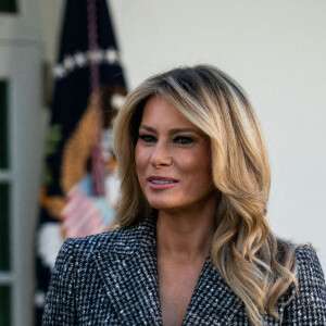 Le président Donald Trump et sa femme Melania lors de la cérémonie de pardon avec la dinde graciée Corn à la Maison Blanche le 24 novembre 2020.