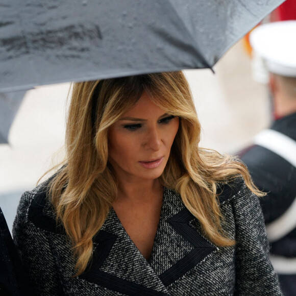Melania Trump - Le président des Etats-Unis Donald Trump lors de la journée des vétérans au cimetière d'Arlington en Virginie le 11 novembre 2020.