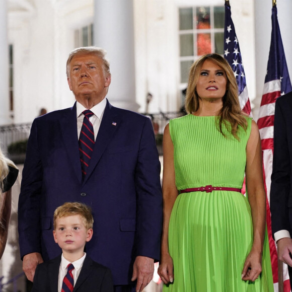 Tiffany, Donald Trump, Melania et Barron Trump - Donald Trump accepte officiellement l'investiture de son parti pour les prochaines élections lors du dernier jour de la Convention nationale républicaine à Washington, le 27 août 2020.