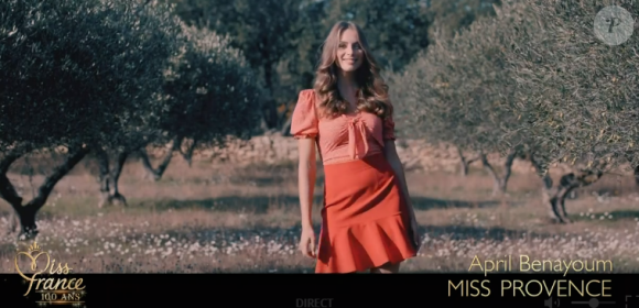 Miss Provence : April Benayoum lors de l'élection Miss France 2021 sur TF1 le 19 décembre