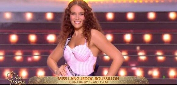 Miss Languedoc-Roussillon : Illana Barry - lors du défilé en maillot de bain, lors de l'élection Miss France 2021 le 19 décembre 2020 sur TF1