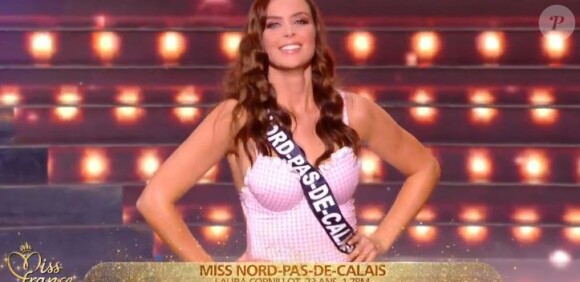 Miss Nord-Pas-de-Calais : Laura Cornillot - lors du défilé en maillot de bain, lors de l'élection Miss France 2021 le 19 décembre 2020 sur TF1