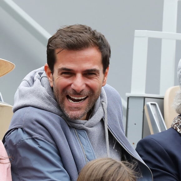 Grégory Fitoussi et son pére Jacques dans les tribunes lors des internationaux de tennis de Roland Garros à Paris, France, le 30 mai 2019. © Jacovides-Moreau/Bestimage