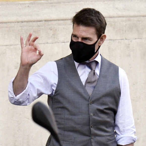 Exclusif - Tom Cruise - Tournage du film "Mission Impossible 7" dans les rues de Rome. Le 29 novembre 2020.