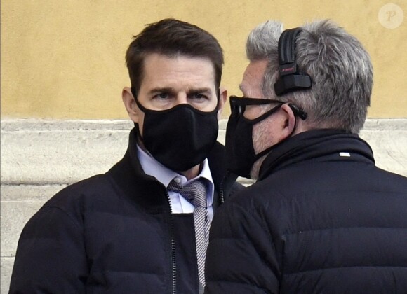 Exclusif - Tom Cruise - Tournage du film "Mission Impossible 7" dans les rues de Rome. Le 29 novembre 2020.