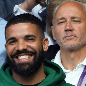 Drake est venu encourager son ex compagne S. Williams lors du championnat de Wimbledon à Londres, le 10 juillet 2018.