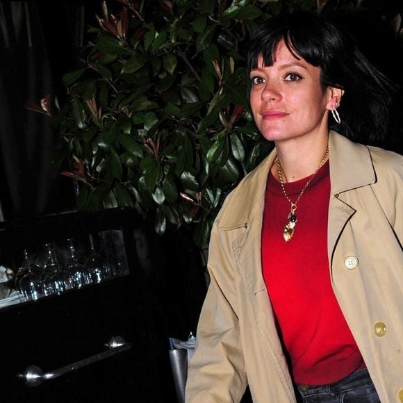 Exclusif - Lily Allen quitte un restaurant à Londres le 11 mars 2020.