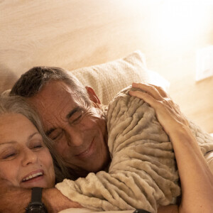 Exclusif - Muriel Robin (dans le rôle de Mme Genisse) et Thierry Ardisson (dans le rôle de l'amant) - Sketch L'hôtel - Tournage du film "I love you coiffure" de M.Robin. Le 10 janvier 2020 © Cyril Moreau / Bestimage