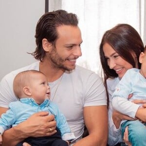 Pierre-Jean Cabrières avec son épouse Julie Ricci et leurs fils Gianni et Giovann, décembre 2020