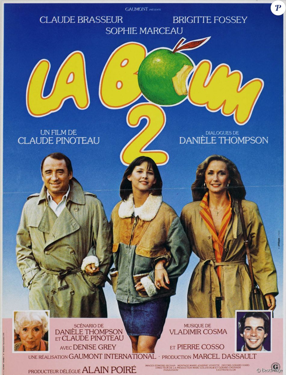 Affiche du film La Boum 2 avec Claude Brasseur, Sophie Marceau et Brigitte Fossey. Purepeople