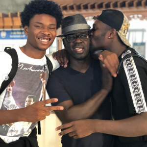 Lilian Thuram et ses deux fils, Khephren et Marcus. Janvier 2019.