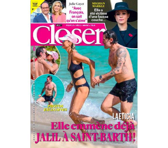 Laeticia Hallyday et Jalil Lespert en couverture du magazine "Closer", le 4 décembre 2020.