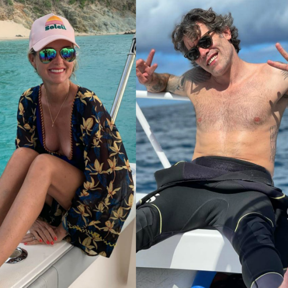 Laeticia Hallyday en vacances sur l'île de Saint-Barthélémy, été 2020 - Jalil Lespert sur cette même île avec elle, décembre 2020.