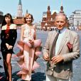 Pierre Cardin et ses mannequins à Moscou en 1989.