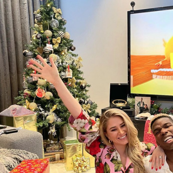 Paul Pogba et son épouse Zulay Pogba fêtent Noël. Décembre 2020.