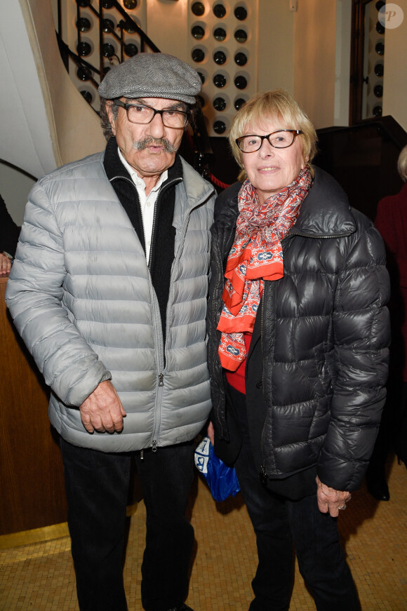 Gérard Hernandez et sa femme Micheline - Générale du spectacle "Fred Testot presque seul" au théâtre de la Tour Eiffel à Paris le 13 décembre 2017. © Coadic Guirec/Bestimage