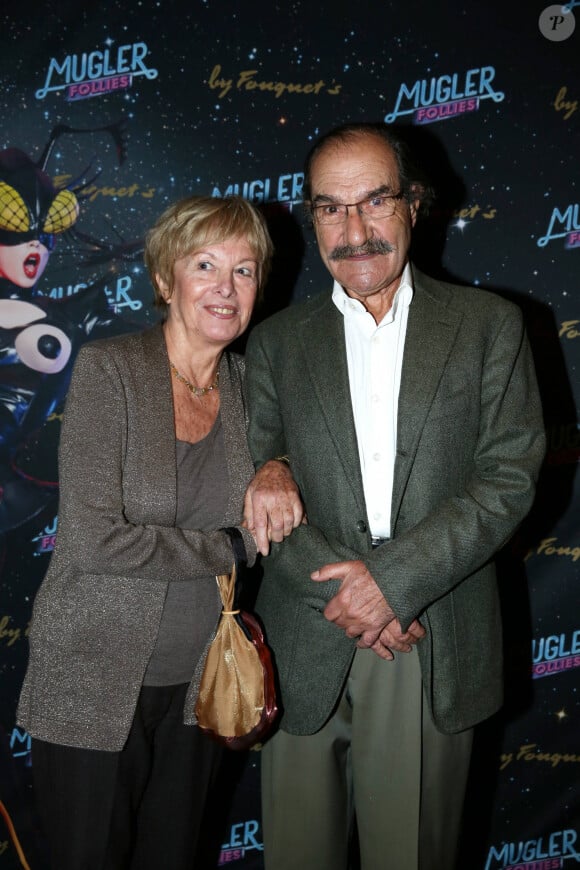 Gerard Hernandez et sa femme Micheline - Generale du spectacle de Thierry Mugler au theatre Comedia, intitule "Mugler Follies" a Paris, le 18 decembre 2013. 