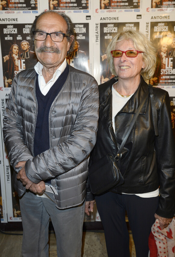 Exclusif - Gérard Hernandez et sa femme Micheline - 100éme de la pièce "Le Systême" au théâtre Antoine à Paris le 21 mai 2015.