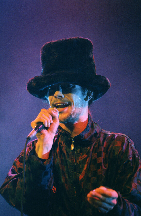 Jamiroquai en concert au Zénith de Paris, en 1996.