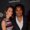 Christian Karembeu et sa femme Jackie Chamoun - A l'occasion des 20 ans de la victoire de l'équipe de France, les bleus 98 se sont rendus à un dîner organisé au Buddha Bar avec tous les joueurs et leur famille © Rachid Bellak/Bestimage