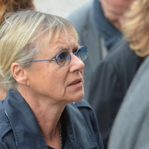 Exclusif - Dorothée (Frédérique Hoschedé) lors des obsèques de Ariane Carletti (André) au crématorium du Père-Lachaise à Paris, le 7 septembre 2019. © Ramsamy Veeren/Bestimage 