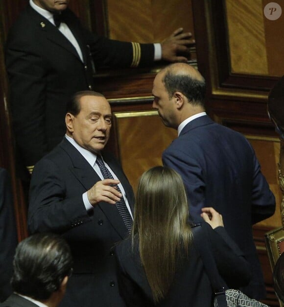 Silvio Berlusconi et Angelino Alfano au Sénat à Rome, le 19 juillet 2013.