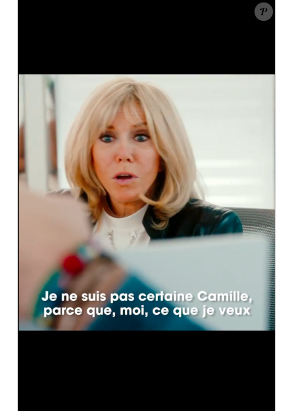 Brigitte Macron dans un clip humoristique avec Camille Combal pour l'Opération Pièces Jaunes, le 16 janvier 2021.