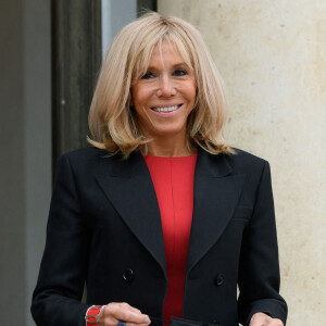 Brigitte Macron accueille son homologue mexicaine, la première Dame Beatriz Gutierrez Muller à l'Elysée. © Jacques Witt / Pool / Bestimage