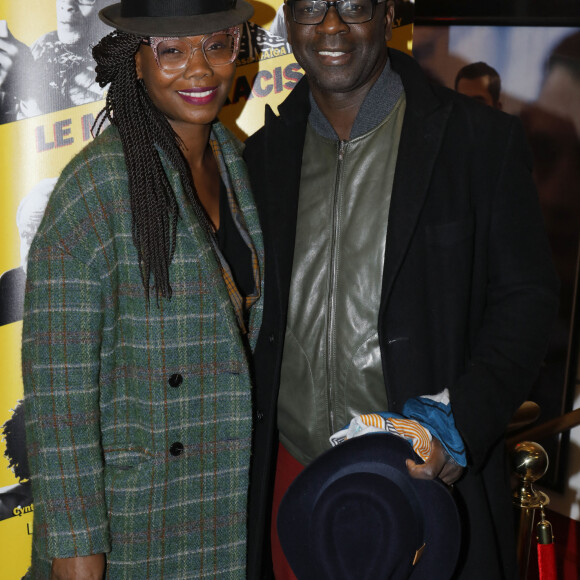 Exclusif - Lilian Thuram et sa compagne Kareen Guiock - Avant-première du documentaire "Le monde racisé du cinéma français" au cinéma le Lincoln à Paris, le 3 février 2020. © Christophe Clovis / Bestimage