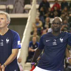 Laurent Blanc, Lilian Thuram, Frédéric Piquionne lors de la 9ème édition de la Diomède Cup au centre National du Football de Clairefontaine à Clairefontaine-en-Yvelines, France, le 30 septembre 2019. © Michael Baucher/Panoramic/Bestimage 