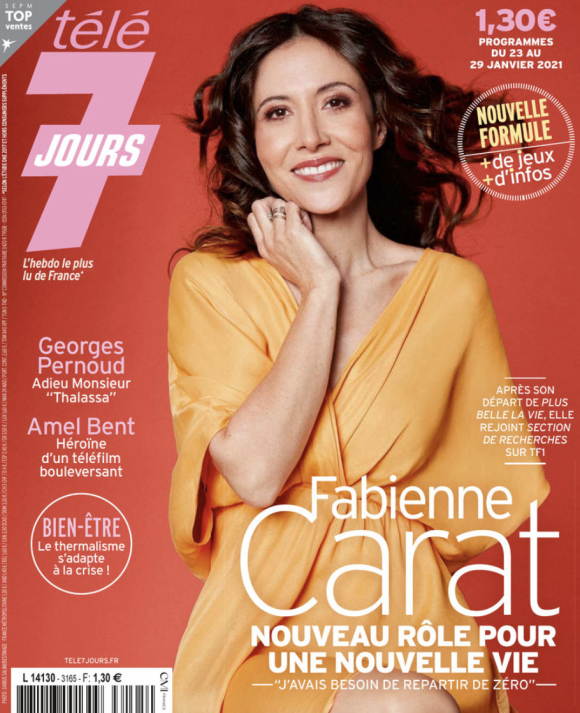 Fabienne Carat en couverture du magazine Télé 7 Jours, en kiosques le 18 janvier 2021.