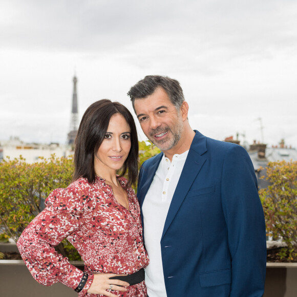 Fabienne Carat et Stéphane Plaza - Enregistrement de la 100ème émission "Recherche appartement ou maison", présentée par S.Plaza, qui sera diffusée le 20 janvier à 21h05 sur M6. Le 6 octobre 2020 © Tiziano da Silva / Bestimage