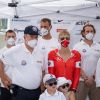 Le prince Albert II de Monaco et la princesse Charlène de Monaco avec leurs enfants le prince Jacques de Monaco, marquis des Baux et la princesse Gabriella de Monaco, comtesse de Carladès - La famille princière de Monaco au départ de la 3ème édition de la course "The Crossing : Calvi-Monaco Water Bike Challenge". Ce défi caritatif organisé par la Fondation Princesse Charlène se déroule les 12 et 13 septembre. © Olivier Huitel/Pool Monaco/Bestimage 