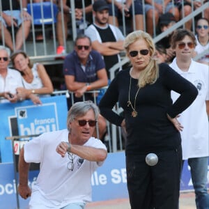 Sylvie Vartan, Jean-Pierre Pinelli - Challenge Henri Salvador 2019, un tournoi VIP de Pétanque "Souvenir Henri-Salvador" organisé chaque année à l'Ile-Rousse par le Sport Pétanque Ile-Rousse, en Corse, France, le 13 Septembre 2019. © Olivier Sanchez/Crystal/Bestimage